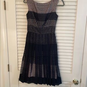 Kate Spade Black and Cream Midi Dress